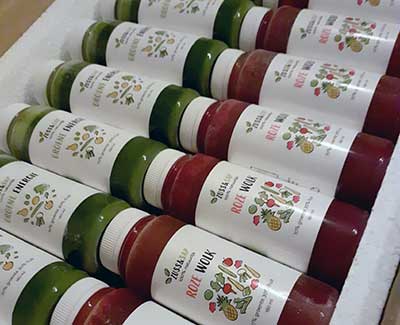 Detoxkuur, gezonde sapjes met producten van de boer